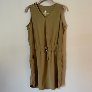 Kuhl Olive Sleeveless V-Neck Drawstring Dress Size Medium Like New